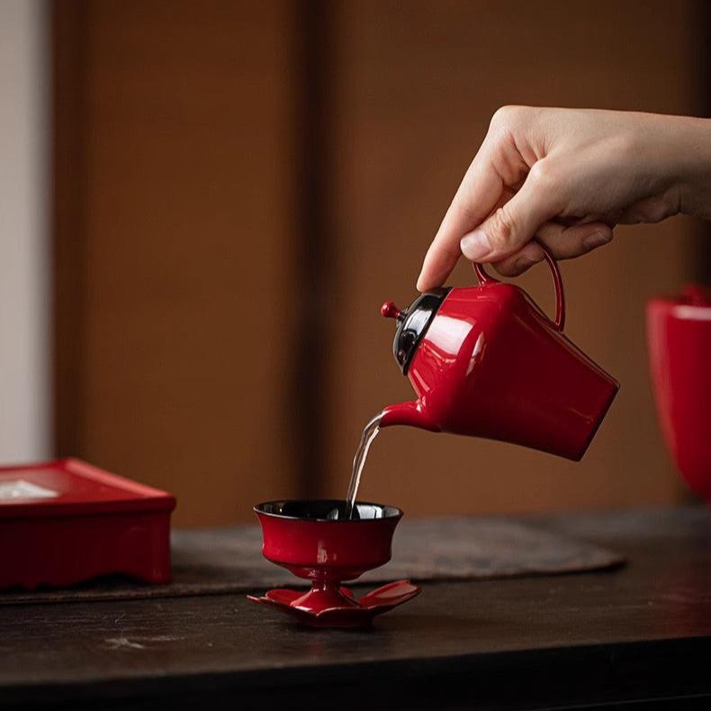 this is Chinese red teapot. this is a ceramic teapot