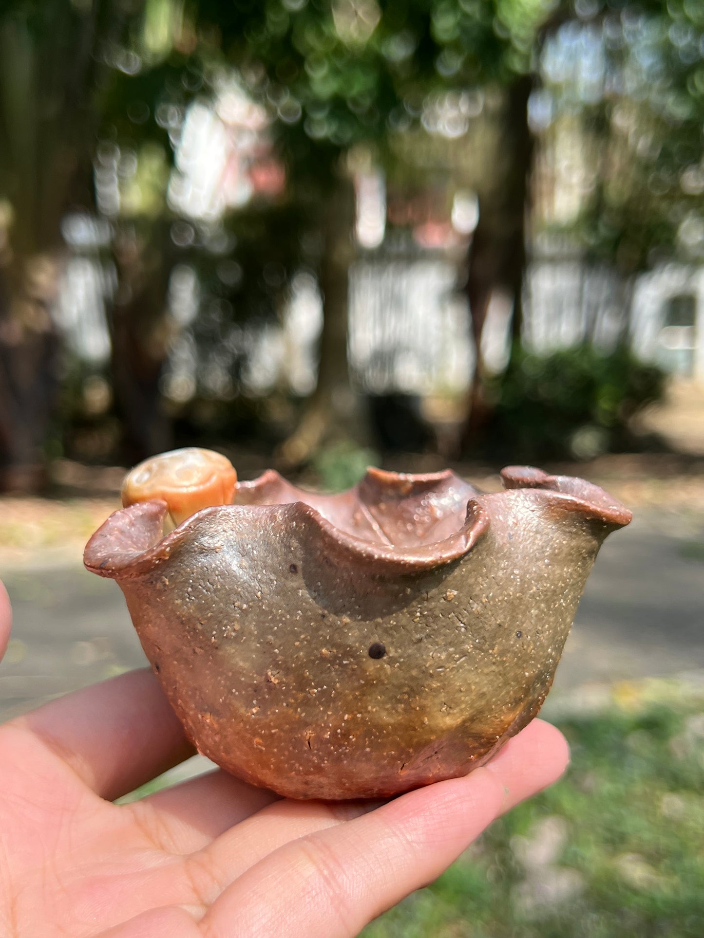Woodfired Handmade Crude Pottery Teacup Gloss Unique Artwork Chinese Master Pottery Ceramic Japanese Ceramic Tea Ceremony