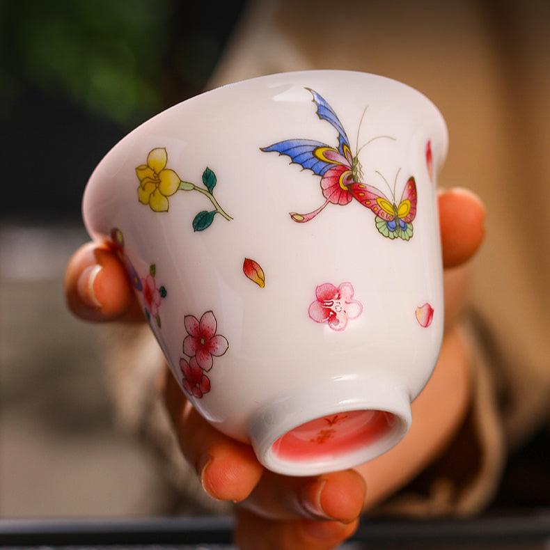 This is Chinese Jingdezhen enamel gaiwan. This is a ceramic teapot