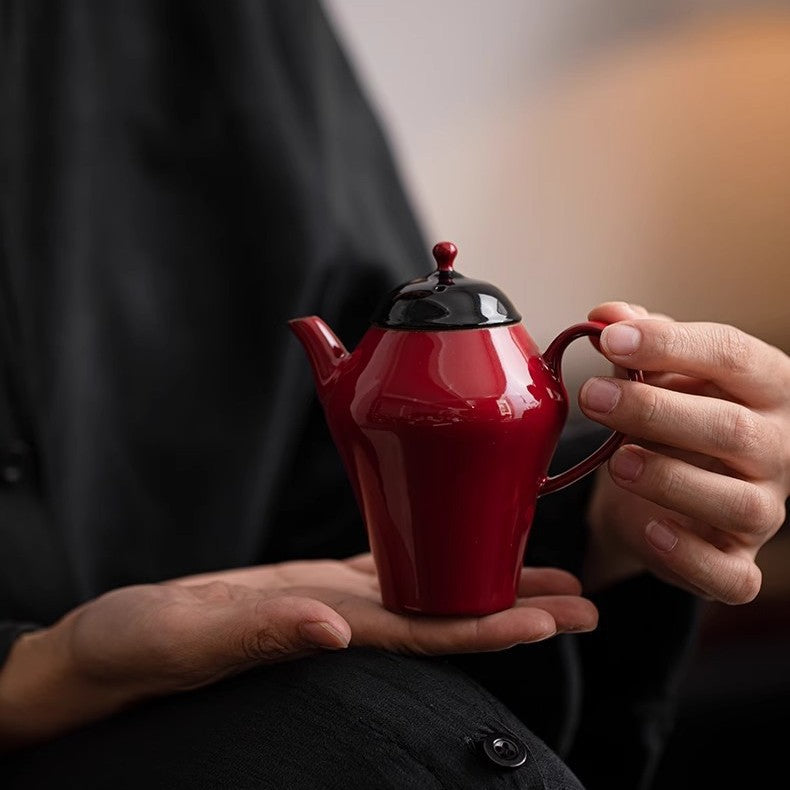 this is Chinese red teapot. this is a ceramic teapot