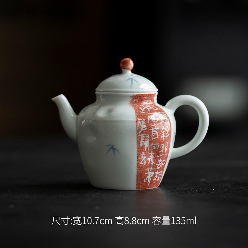 This is a ceramic teapot