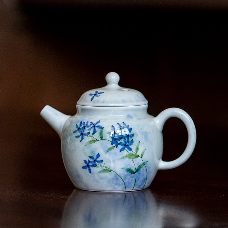 This is a ceramic teapot