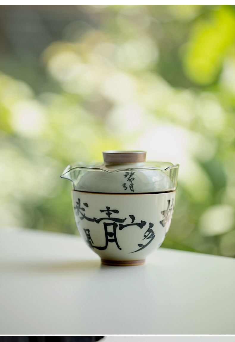 this is a ceramic teapot.this is a gaiwan travel set