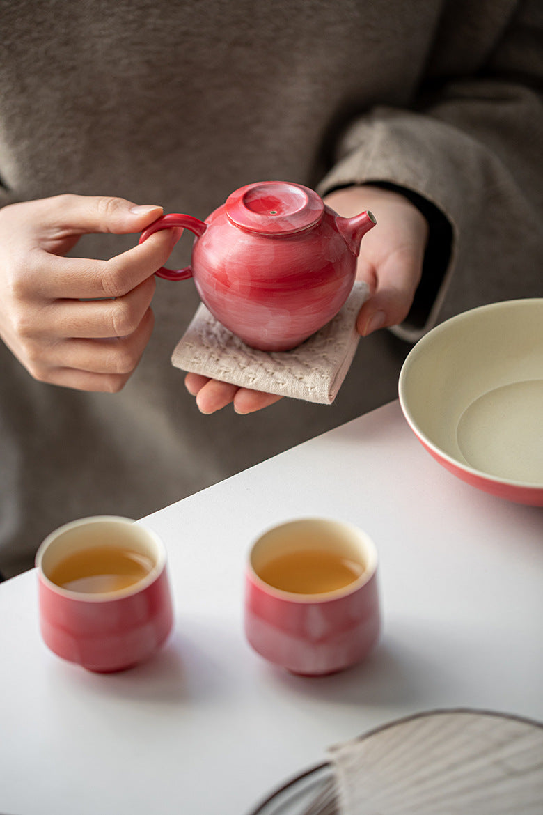 This is a ceramic teapot