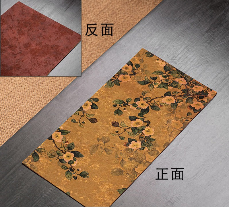 This is a gambiered canton silk xiangyunsha tea table cloth