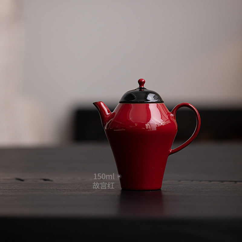 this is Chinese red teapot. this is a ceramic teapot