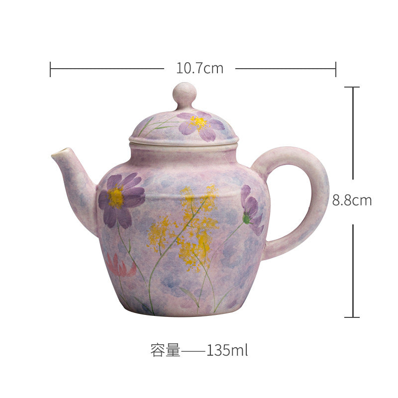 this is a purple ceramic teapot. this is Chinse kohiki teapot