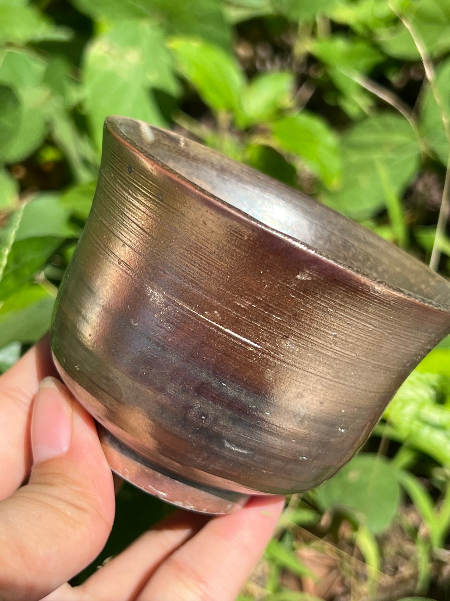 This is a woodfired tietai pottery teacup