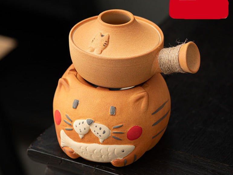 Japanese-Style Kettle Stove Set Handmade Charcoal Stove Set Chinese Master Pottery  Japanese Ceramic Tea Ceremony