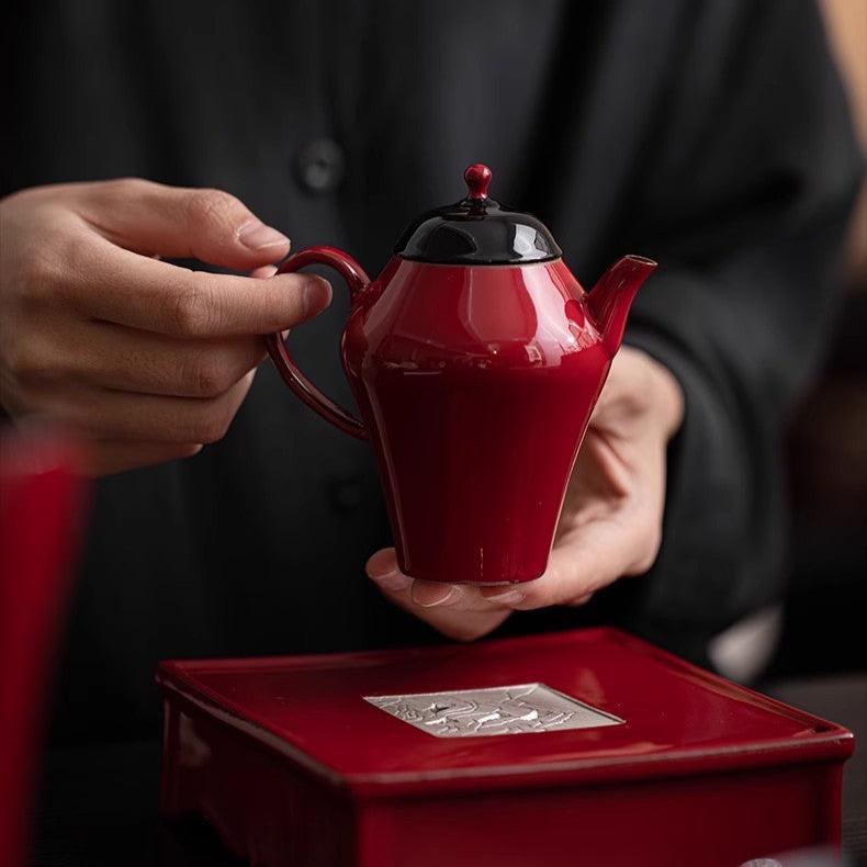 this is Chinese red teapot. this is a ceramic teapot