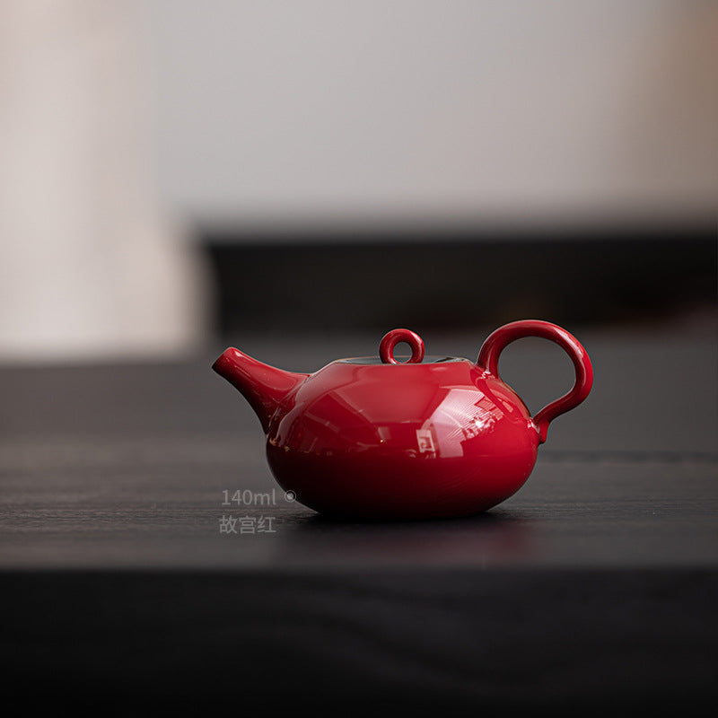 this is Chinese red teapot. this is a ceramic teapot