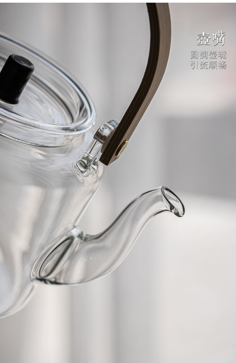 This is a glass teapot. This is a glass kettle