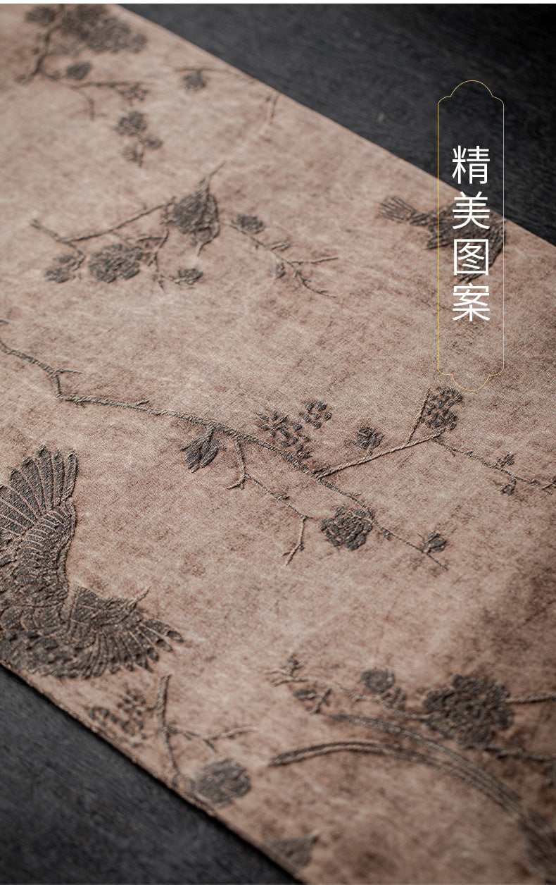 Chinese canton Silk Tea Table Cloth Natural Dye Classic Style Antique Style Chabu Two Sides