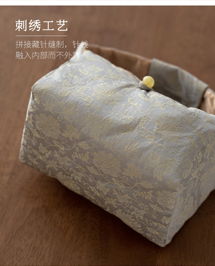 This is a brocade storage bag.this is a cloth tea bag