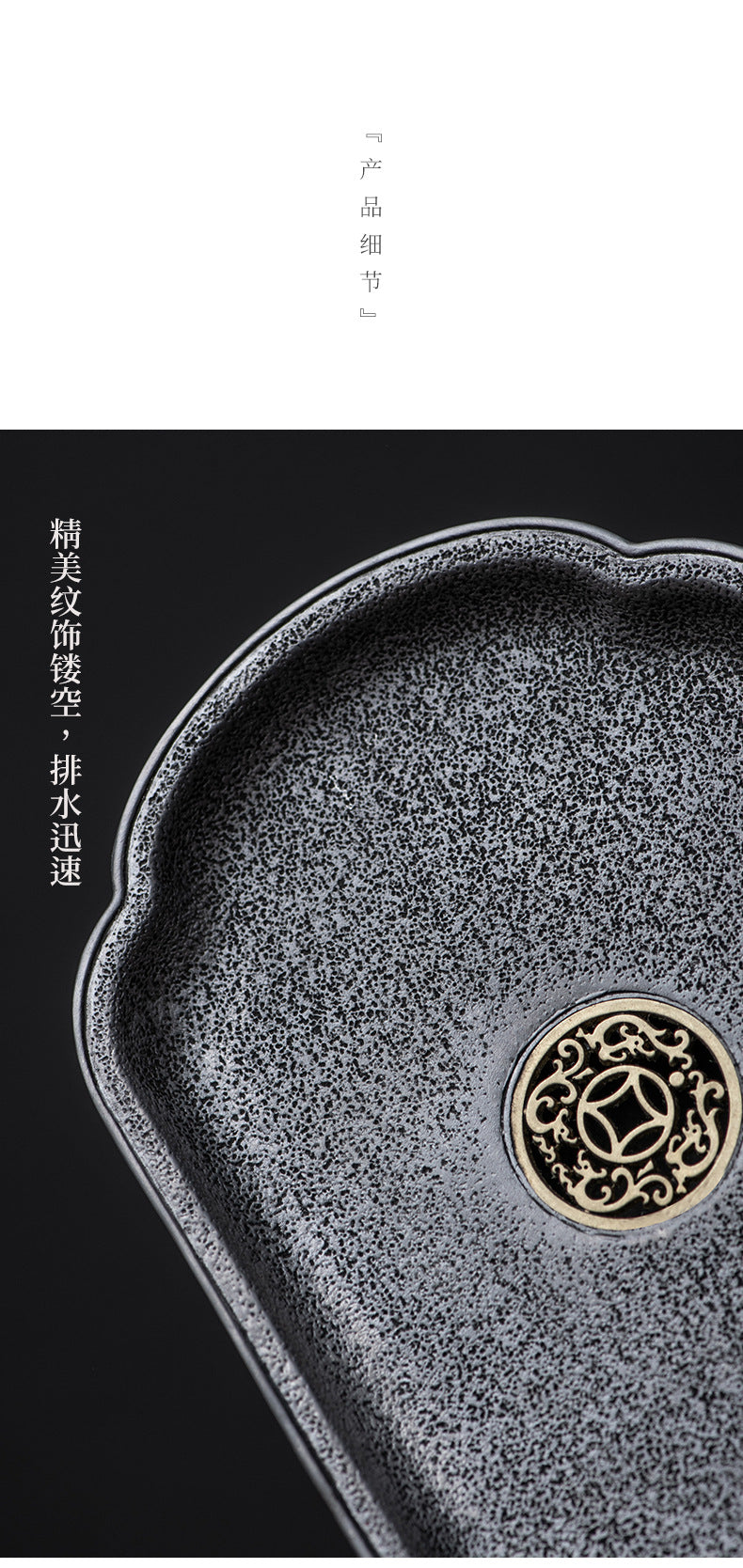 Handforging Pure Tin Tea Tray Tea Boat Artwork Chinese Antique Style Tea Boat Tea Tray Gongfu Tray