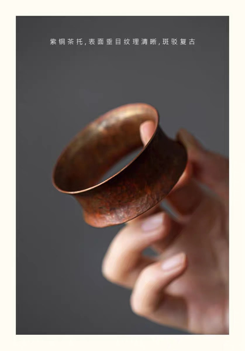 This is a copper tea filter tea funnel