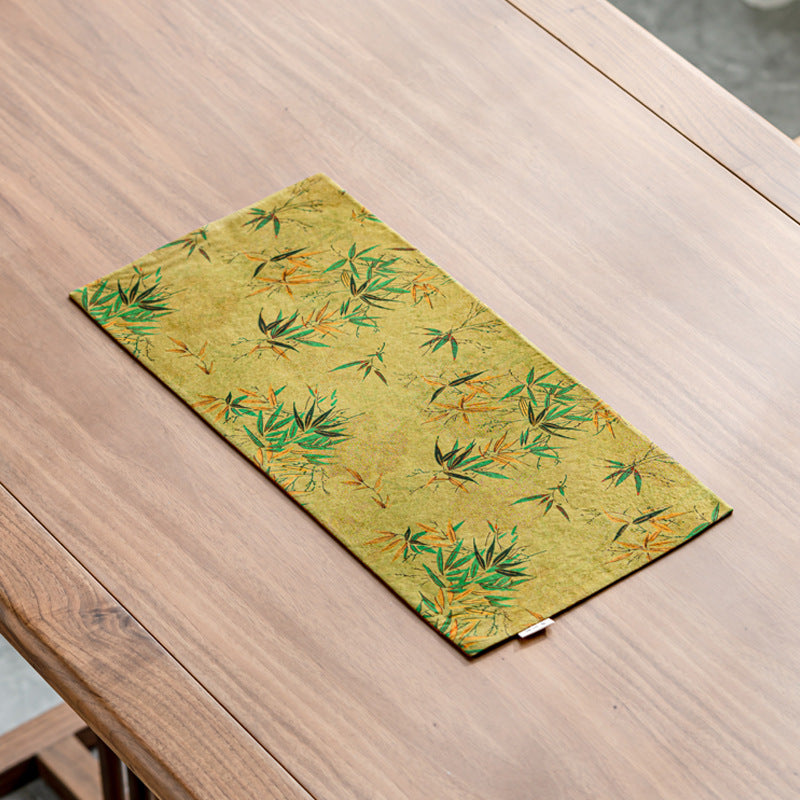 This is a gambiered canton silk xiangyunsha tea table cloth