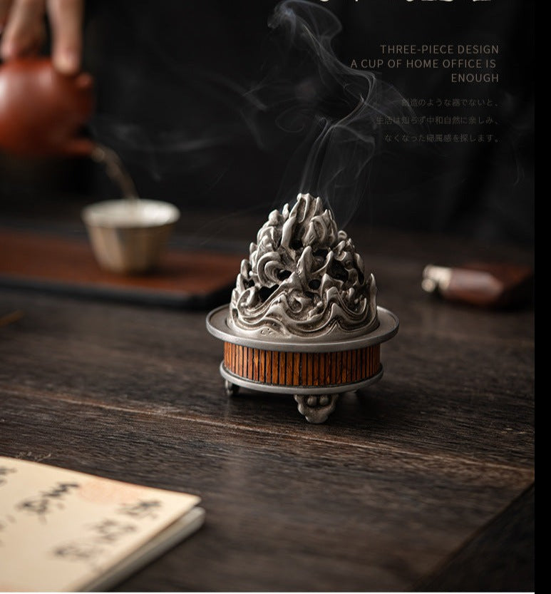 this is a bamboo tin incense burner