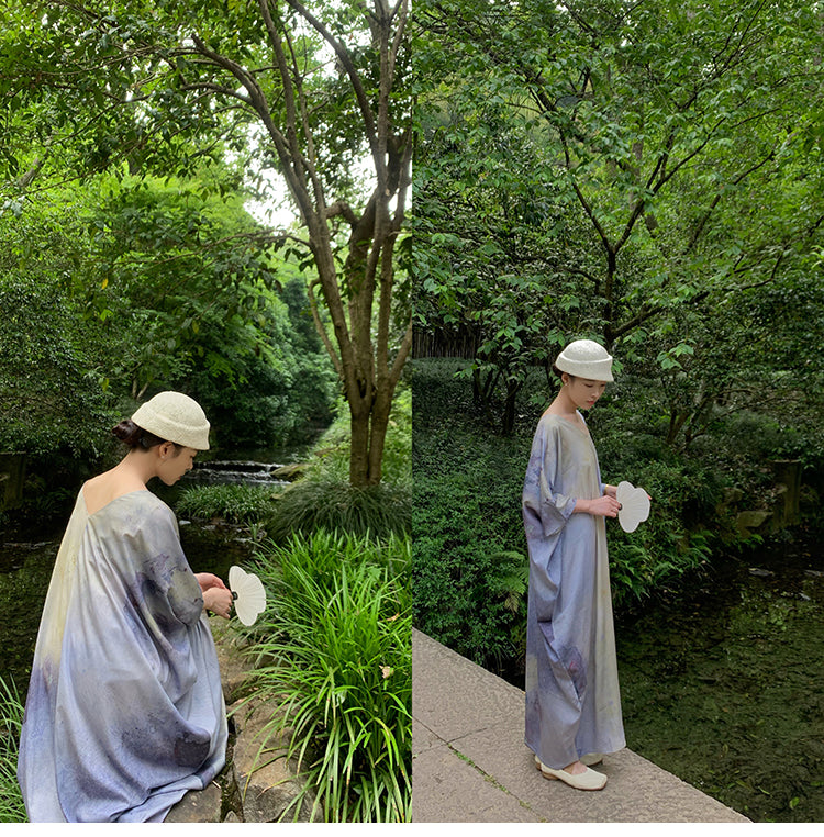 Chinese Style Dress Zen Style Tea Clothes Tea Suit Loose Summer Dress