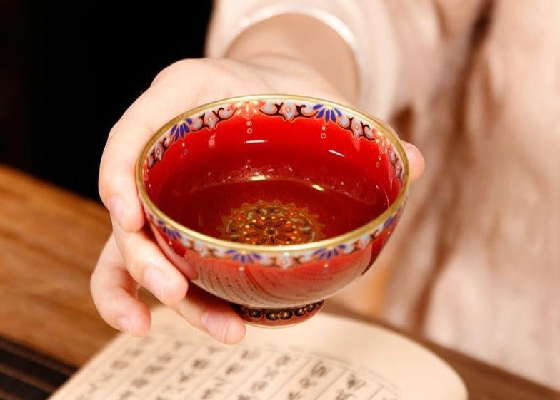 This is a Chinese Jingdezhen lang yao red-glazed lang yao hong teacup.this is a ceramic teacup