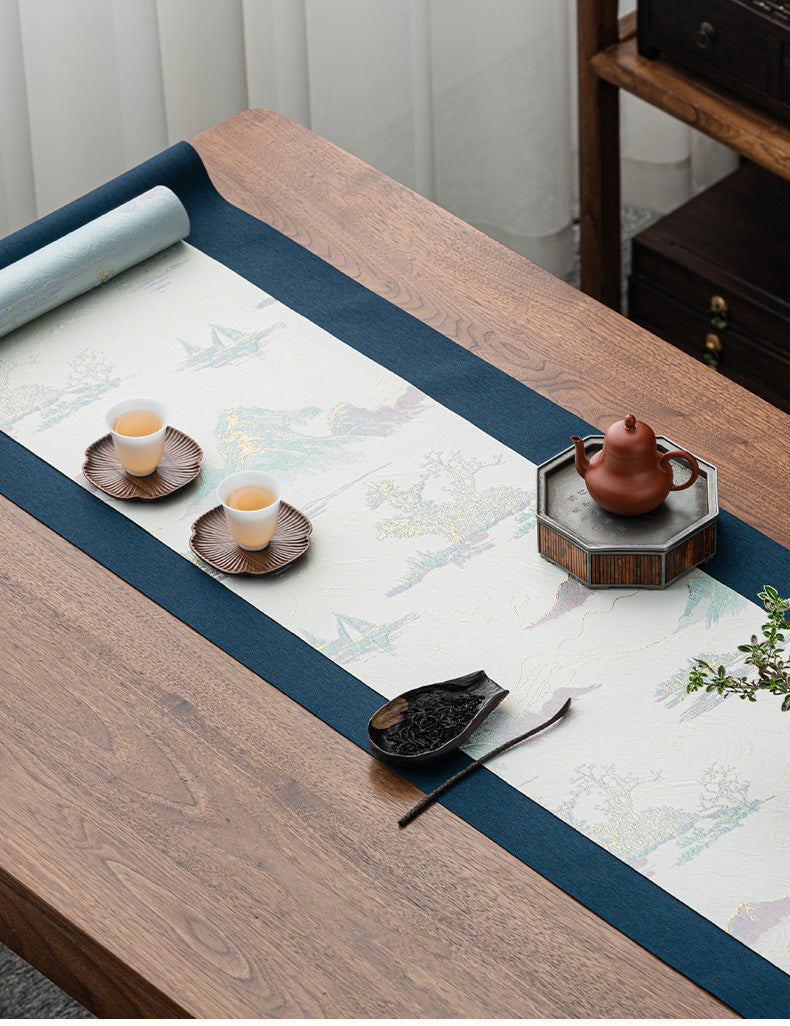 This is a silk brocade tea mat.this is a waterproof table cloth