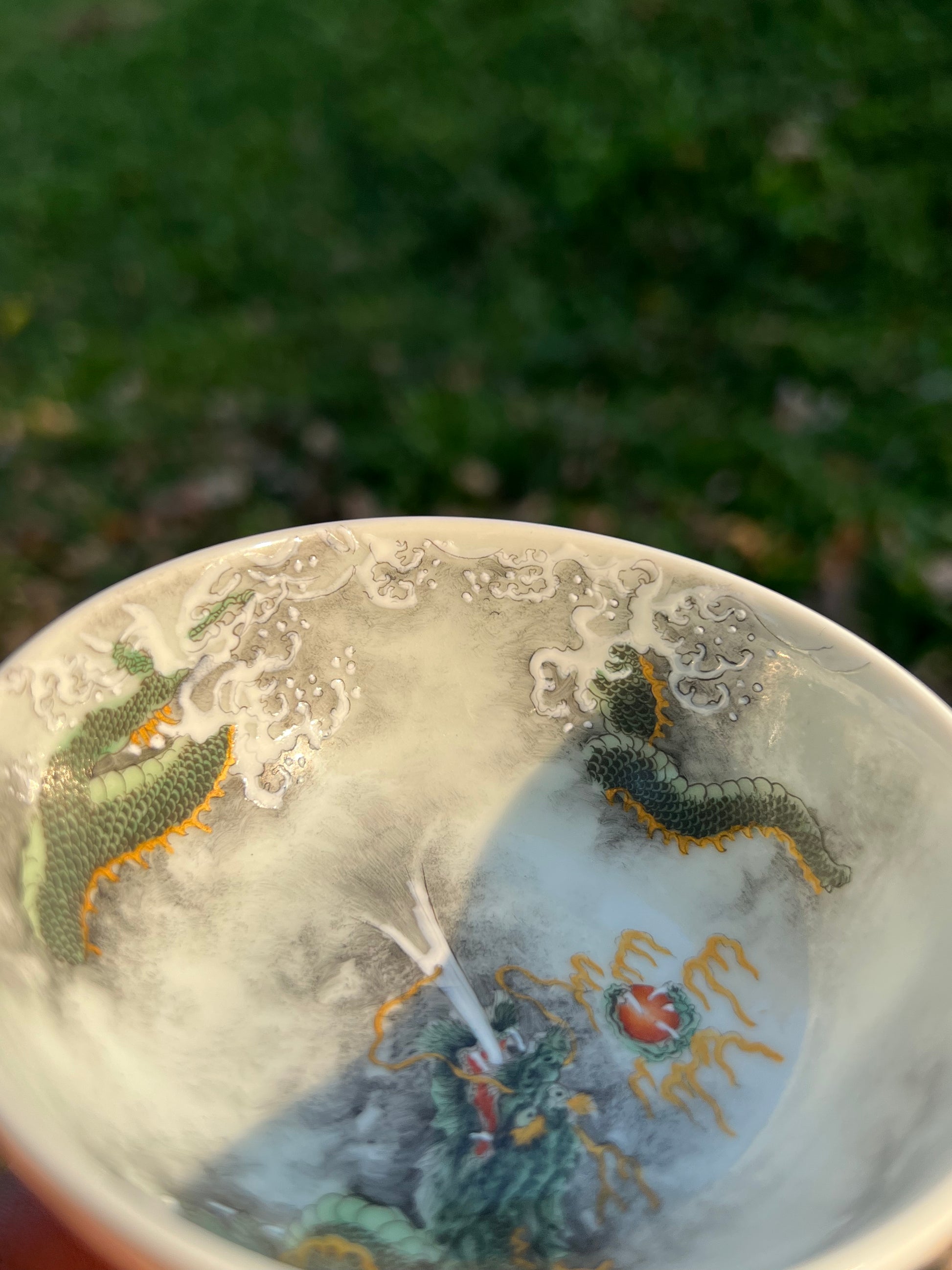 this is a Chinese Jingdezhen ceramic dragon teacup