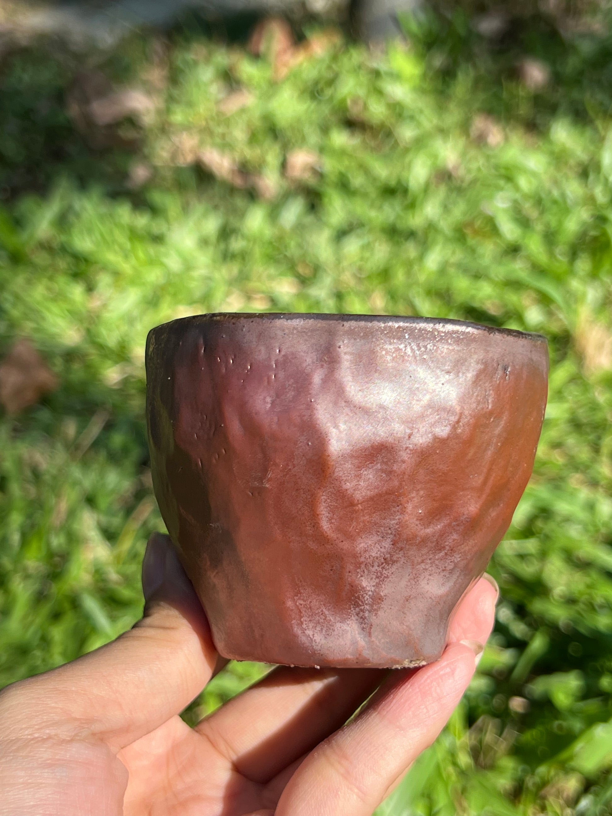 This is a woodfired tietai pottery teacup