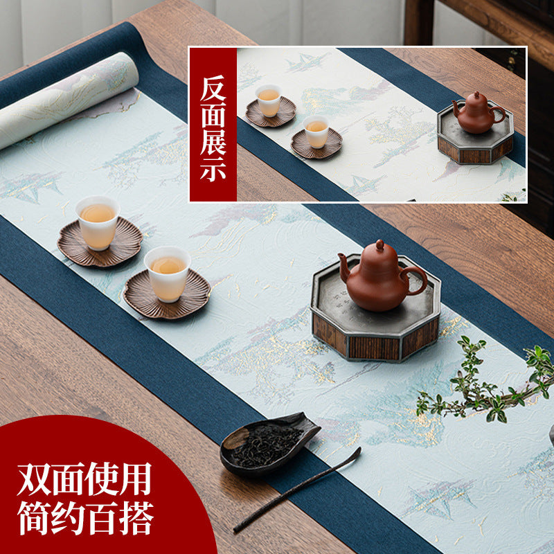 This is a silk brocade tea mat.this is a waterproof table cloth