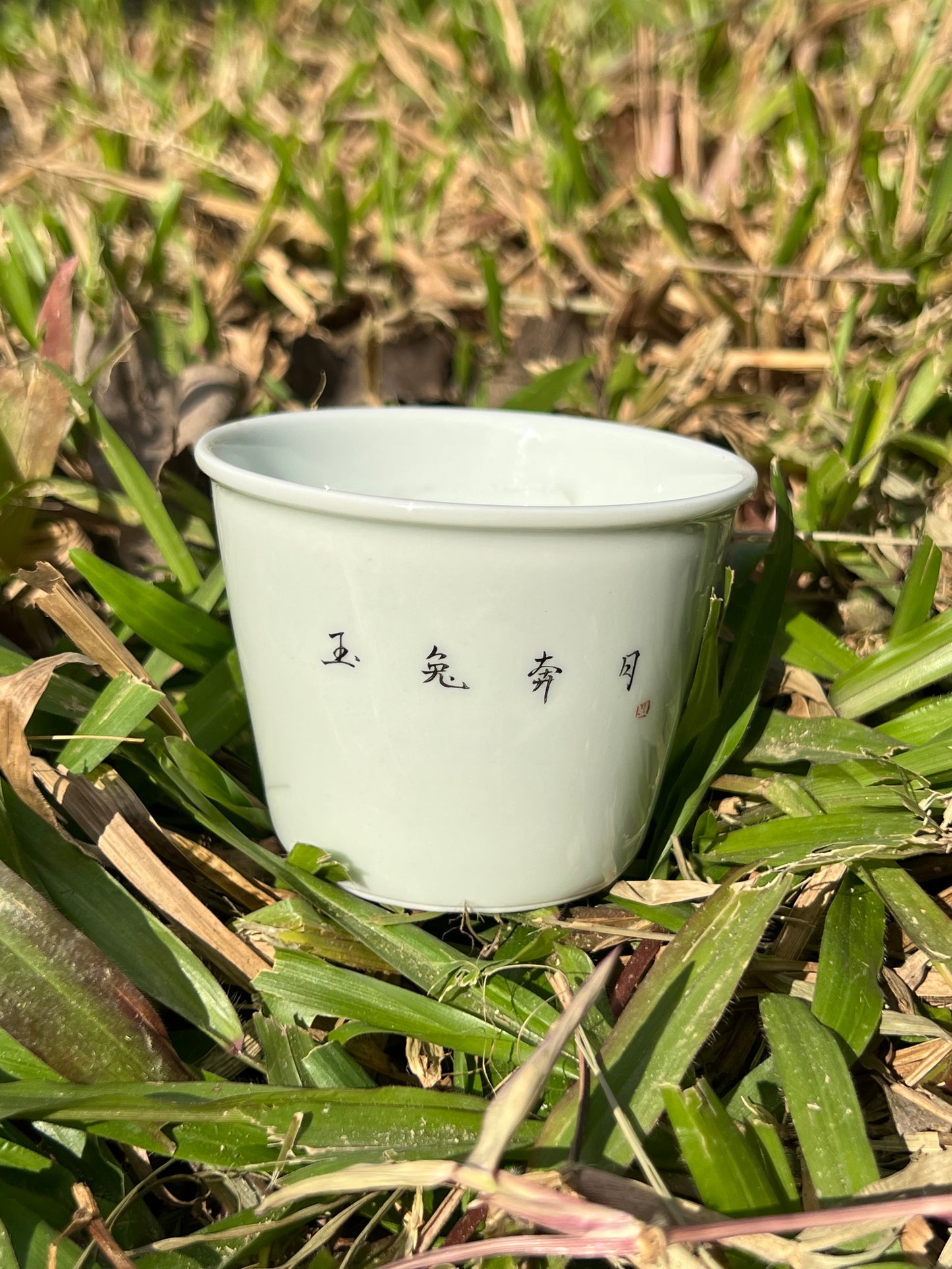 Hand Painted Chinese Rabbit Teacup Jingdezhen Master Ceramic Artwork