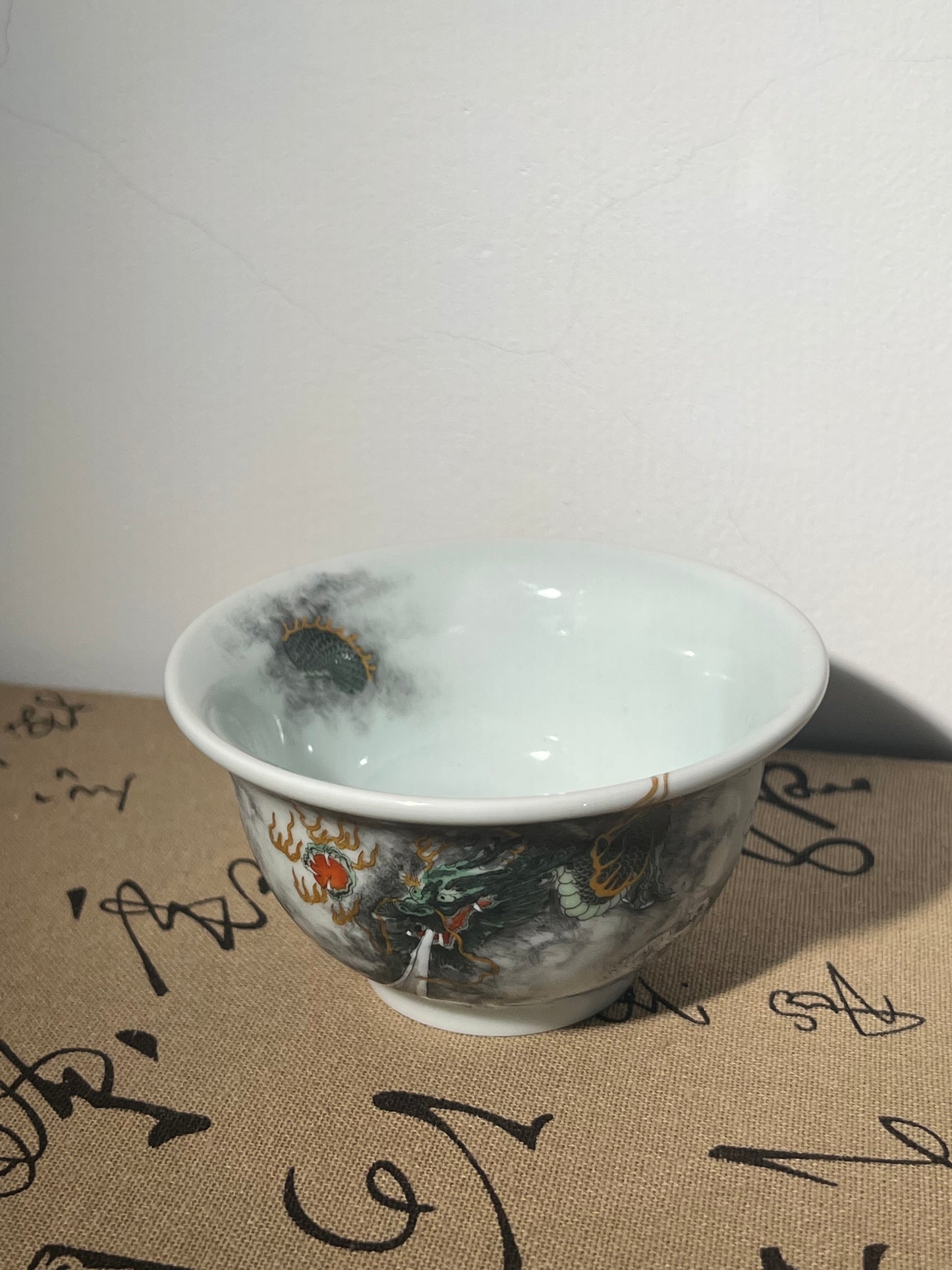 this is a Chinese Jingdezhen ceramic dragon teacup