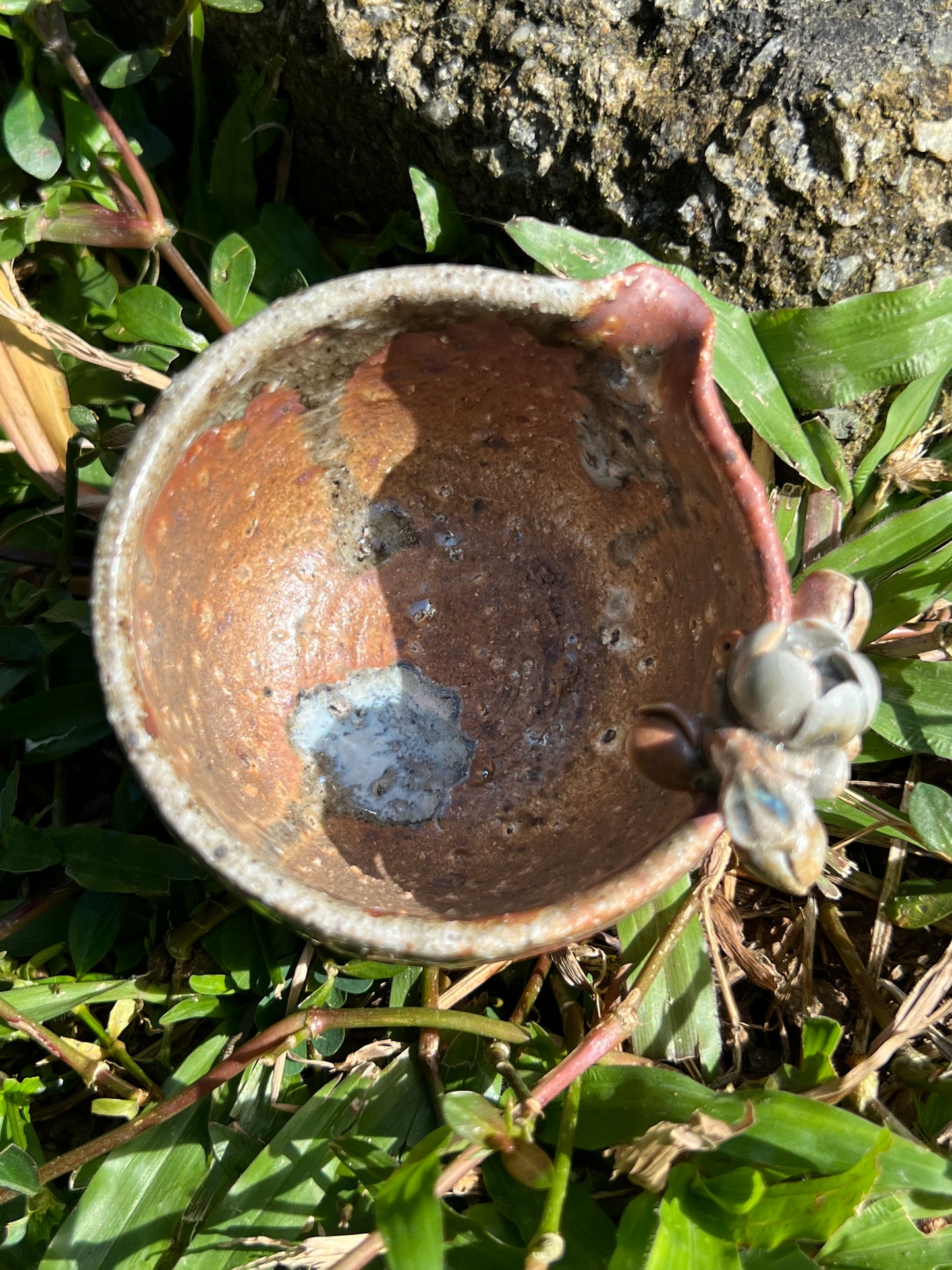 This is a woodfired pottery flower faircup gongdaobei