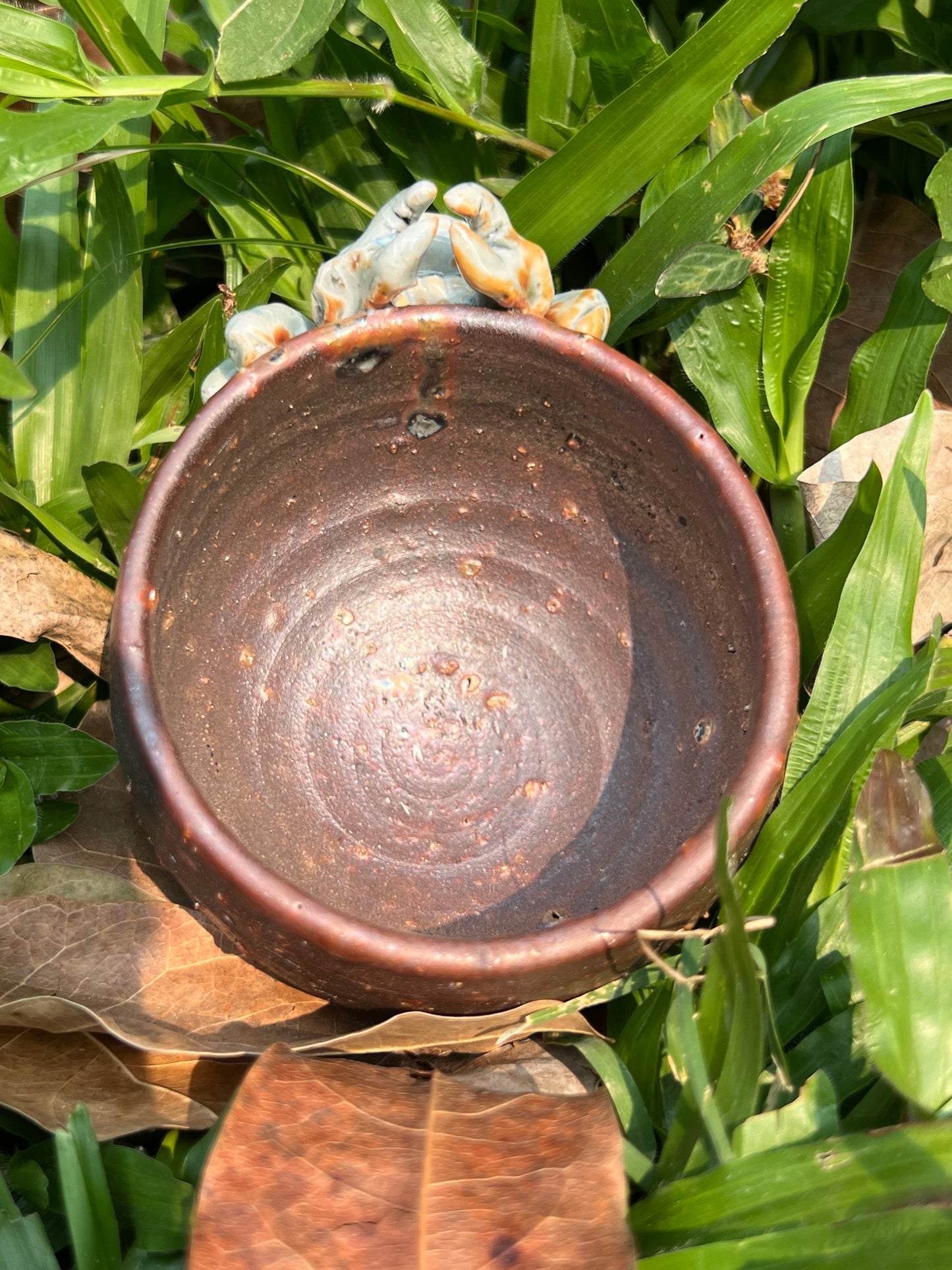 This is a woodfired pottery teacup