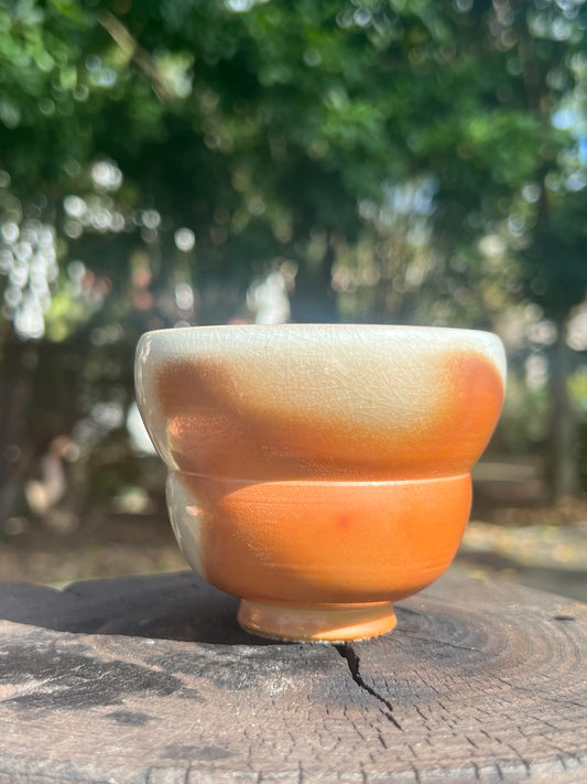 This is a woodfired pottery teacup