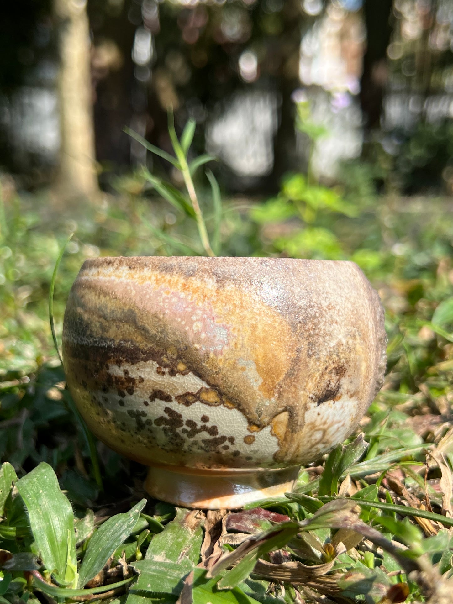Woodfired Handmade Crude Pottery Teacup Gloss Unique Artwork Chinese Master Pottery Ceramic Japanese Ceramic Tea Ceremony