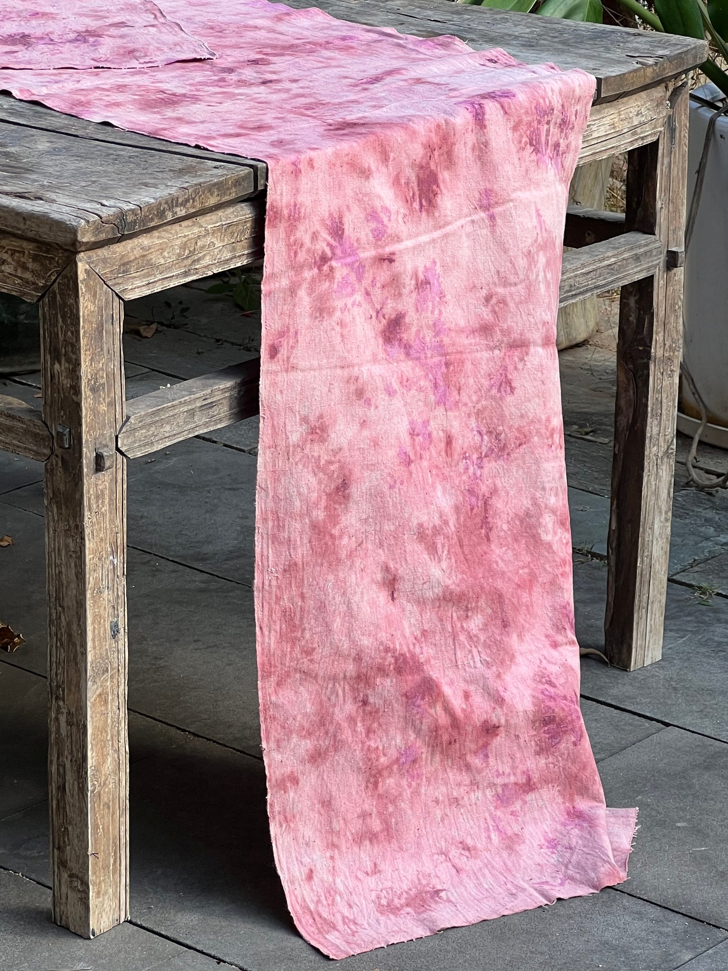 Hand Dyed Natural Dyed Tea Tablr Cloth Pure Cotton Pink Tea Mat Chabu Chaxi