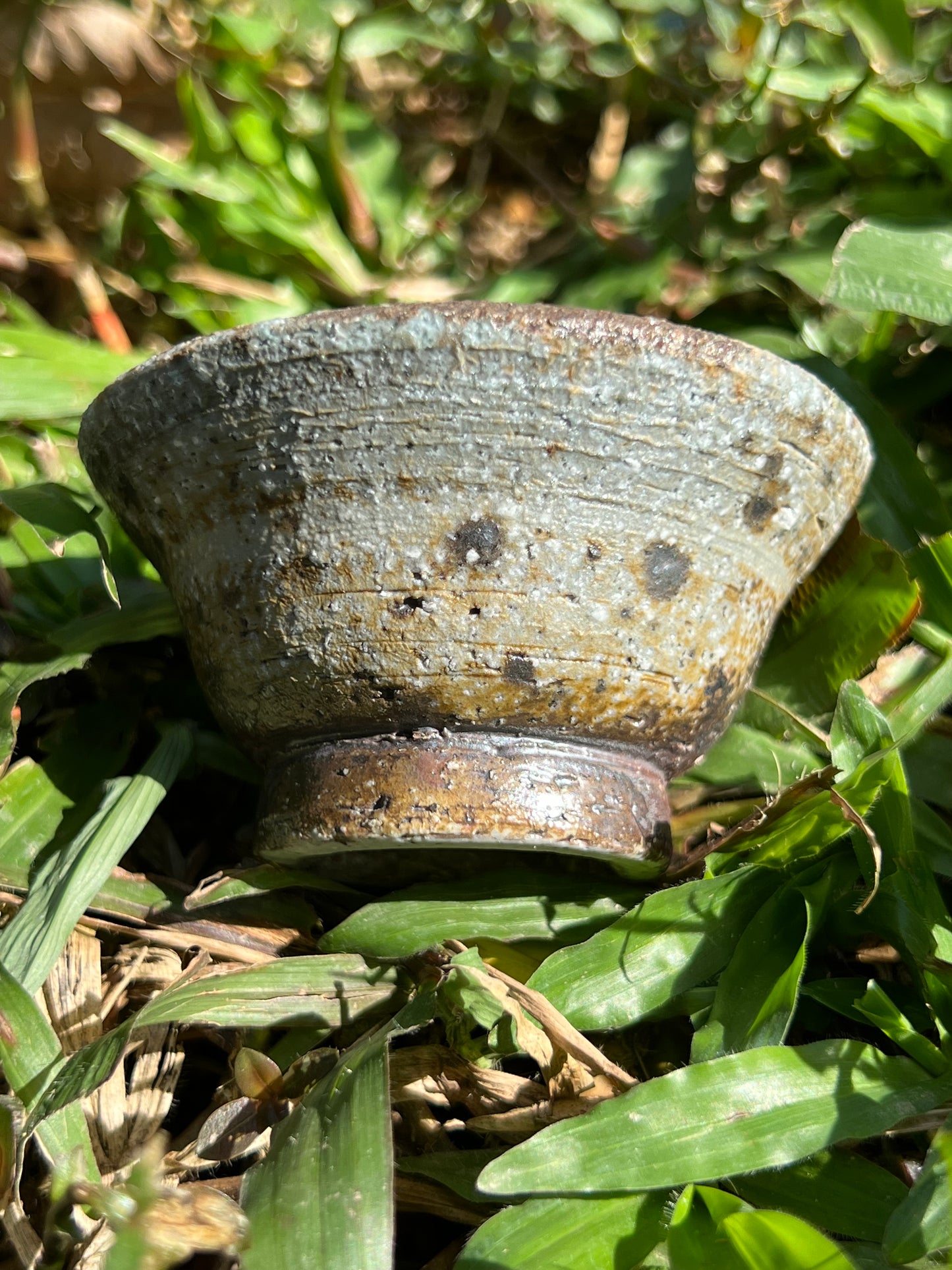 This is a woodfired pottery teacup