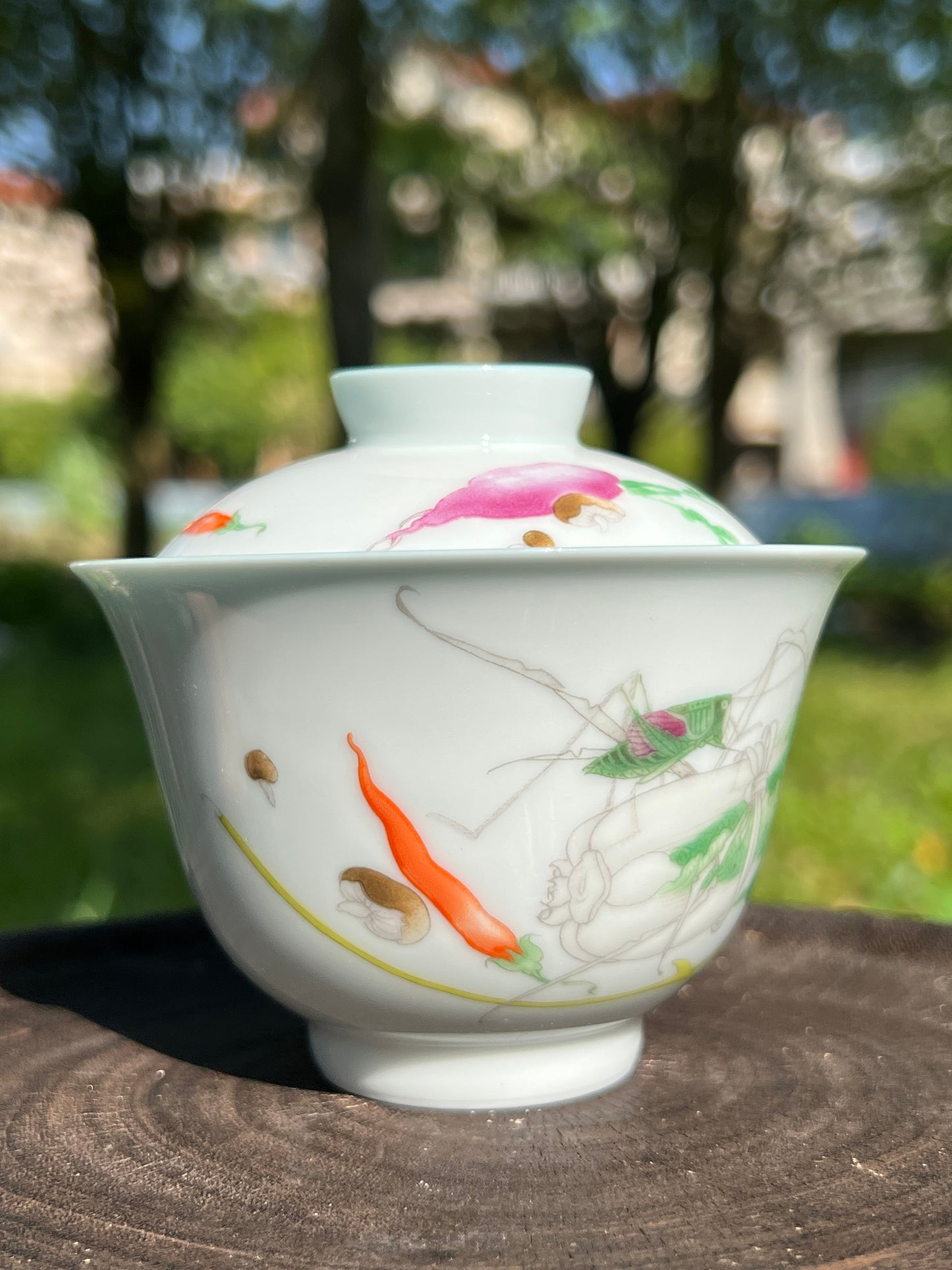 this is Chinese enamel gaiwan. this is a ceramic teapot