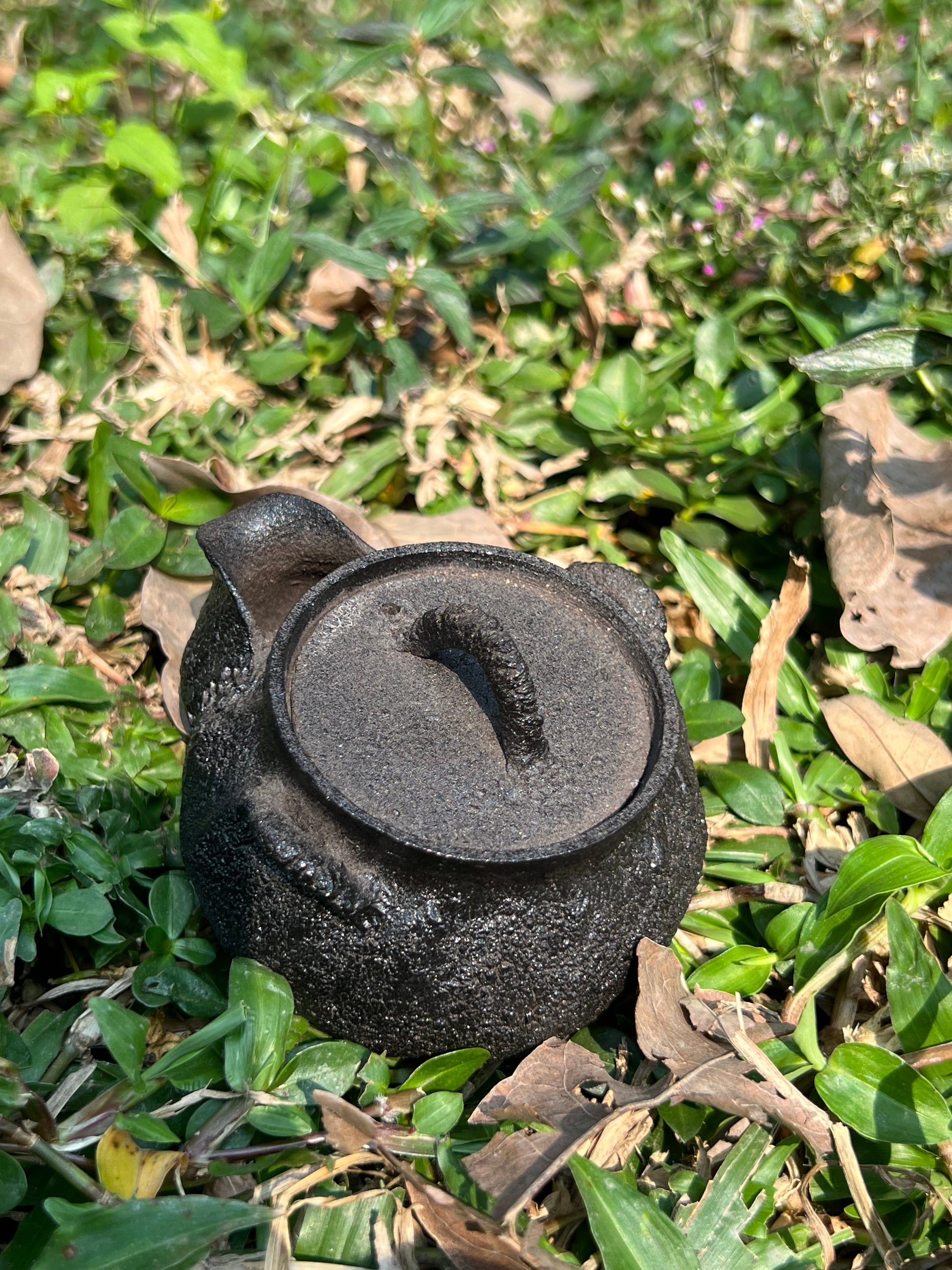 This is a purple clay teapot