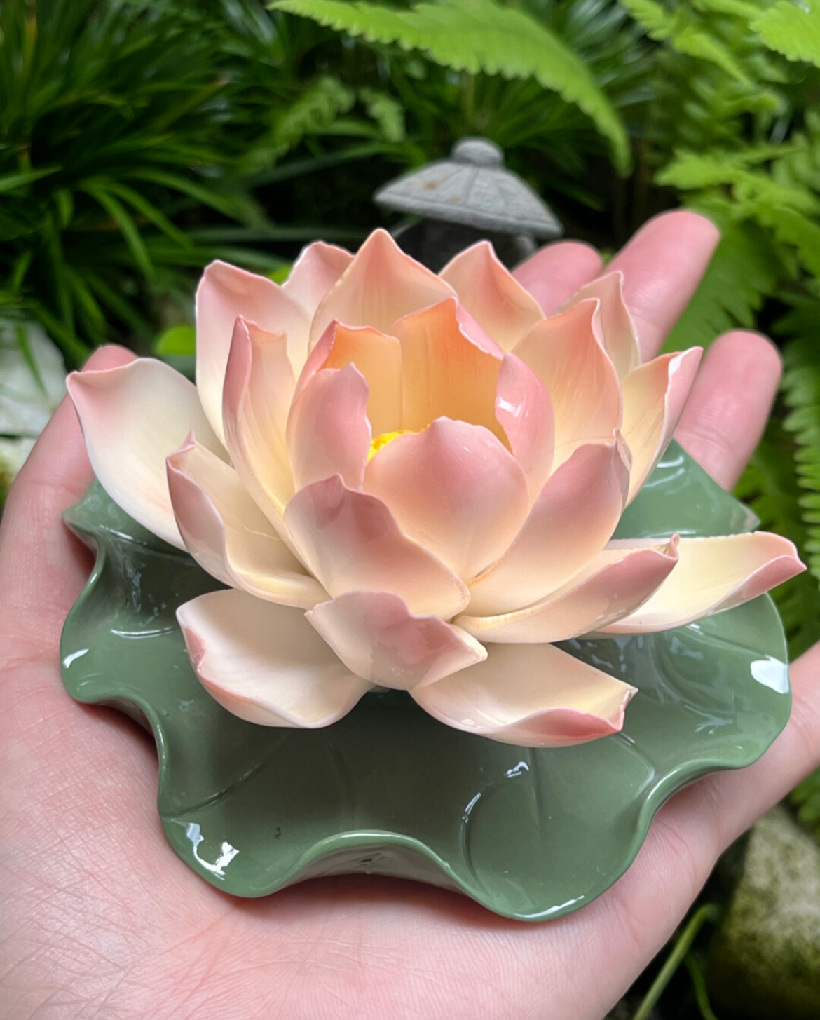 Handcrafted Incense Holder Original Ceramic Chinese Lotus Incense Plug