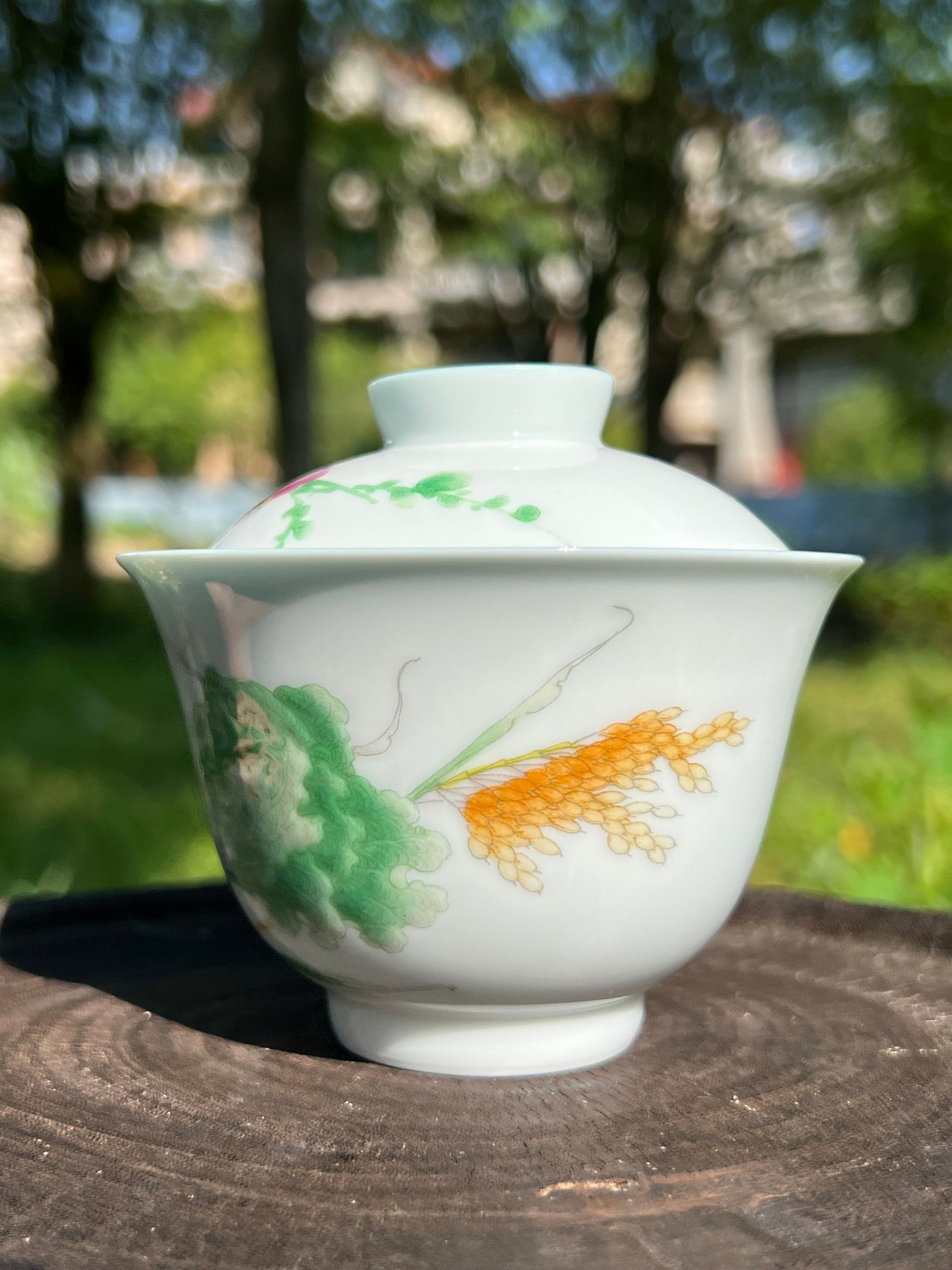 this is Chinese enamel gaiwan. this is a ceramic teapot