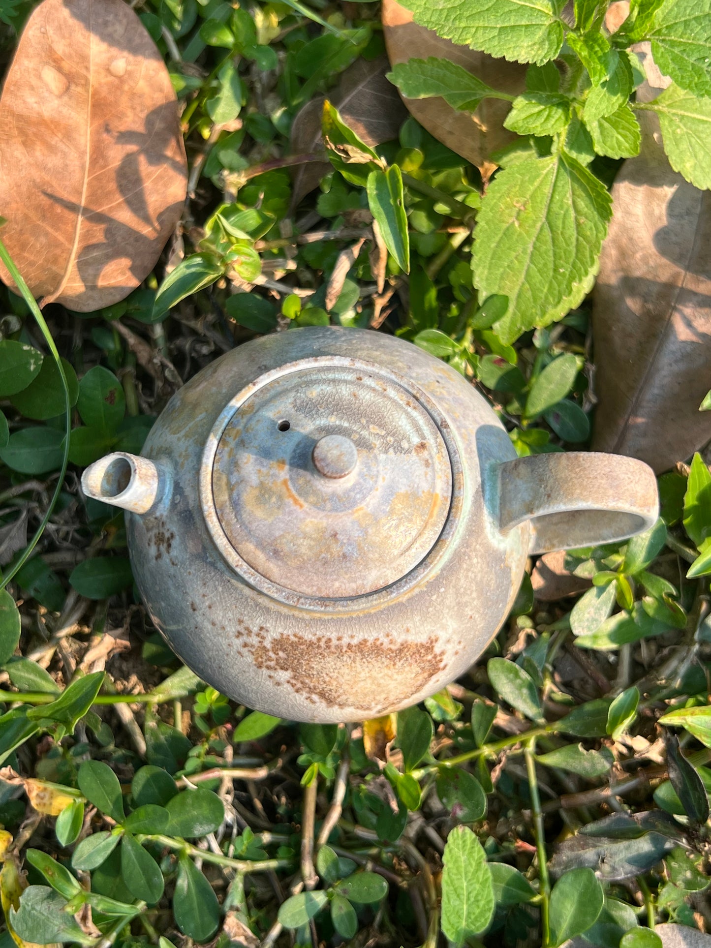 This is a woodfired pottery teapot