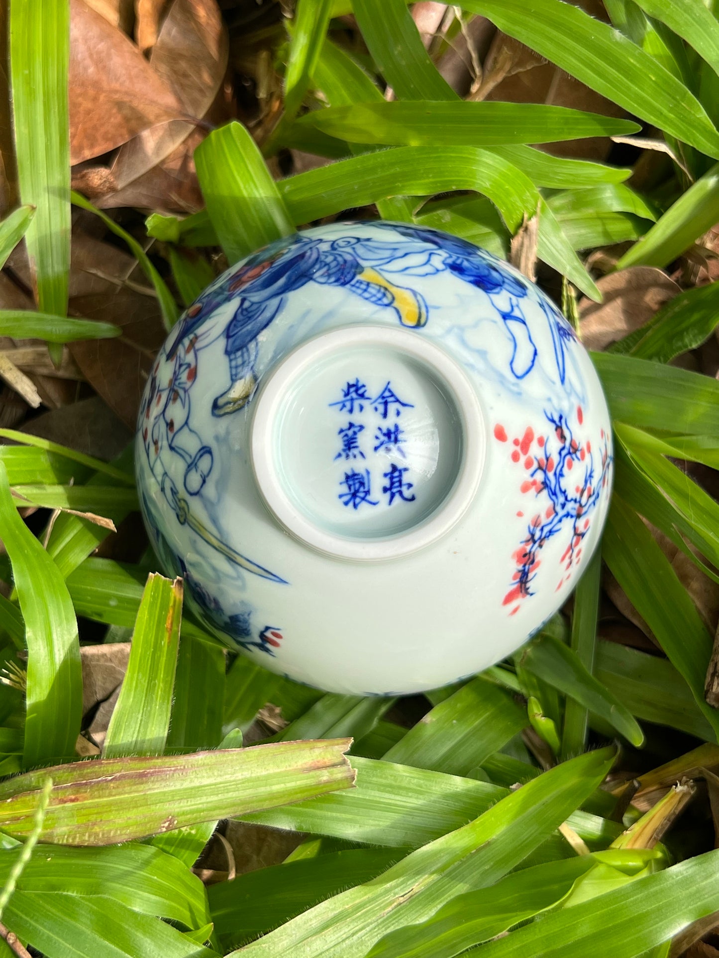 Hand Painted Chinese Blue and White Porcelain Magic Children Tongzi Pattern Jingdezhen Teacup Master Ceramic Artwork