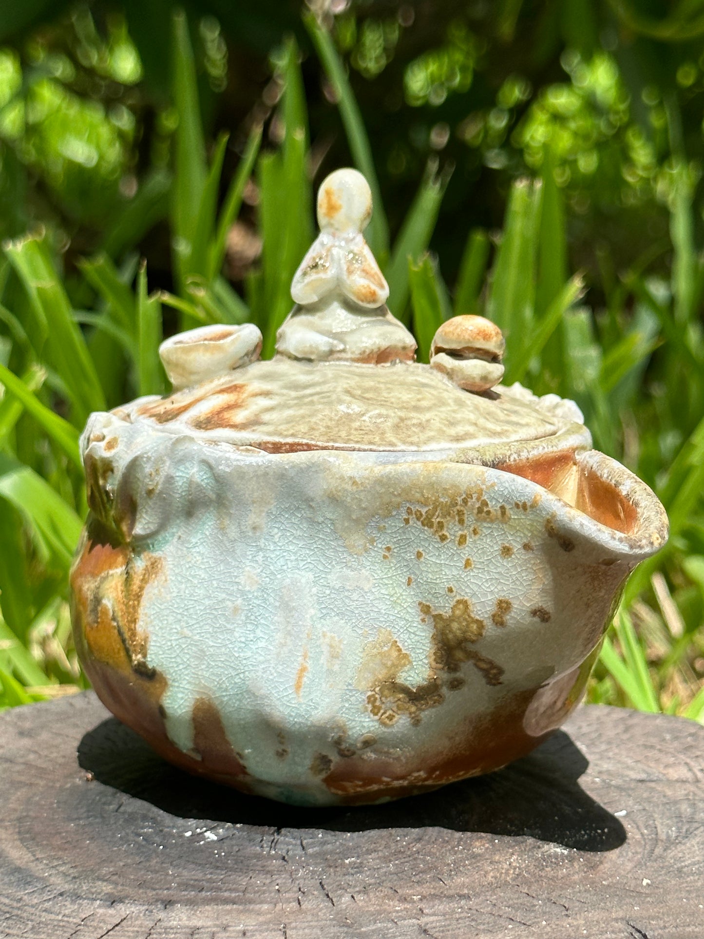 This is a woodfired pottery teapot