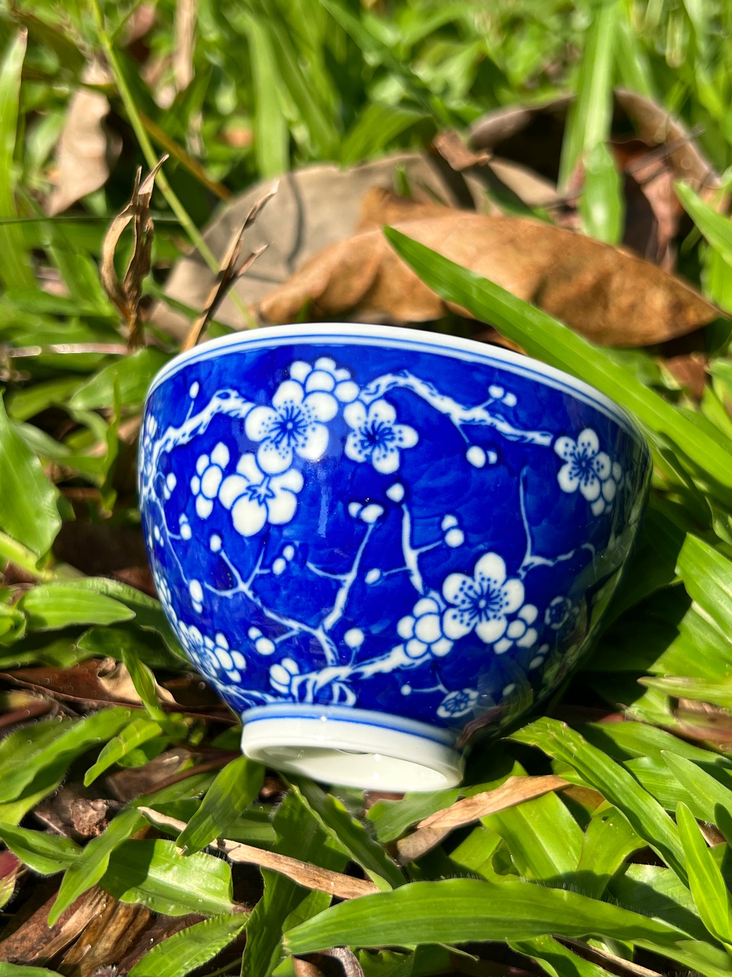 Hand Painted Chinese Blue and White Porcelain Tea Tray Ice Plum Flower Pattern Jingdezhen Master Ceramic Artwork