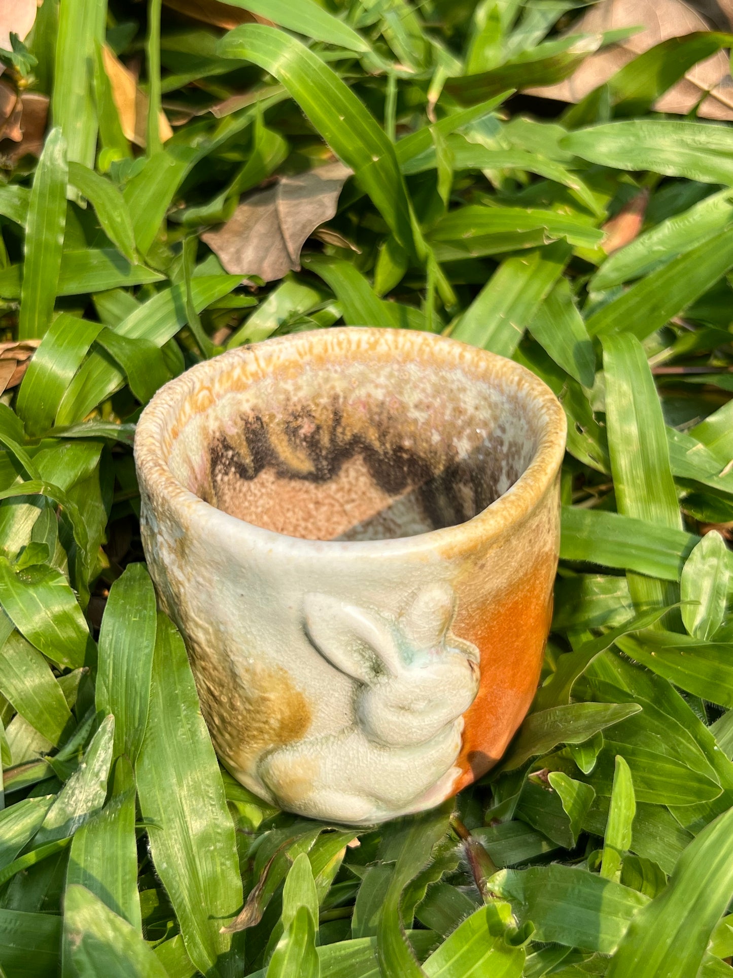 Woodfired Handmade Crude Pottery Teacup Gloss Unique Artwork Chinese Master Pottery Ceramic Japanese Ceramic Tea Ceremony