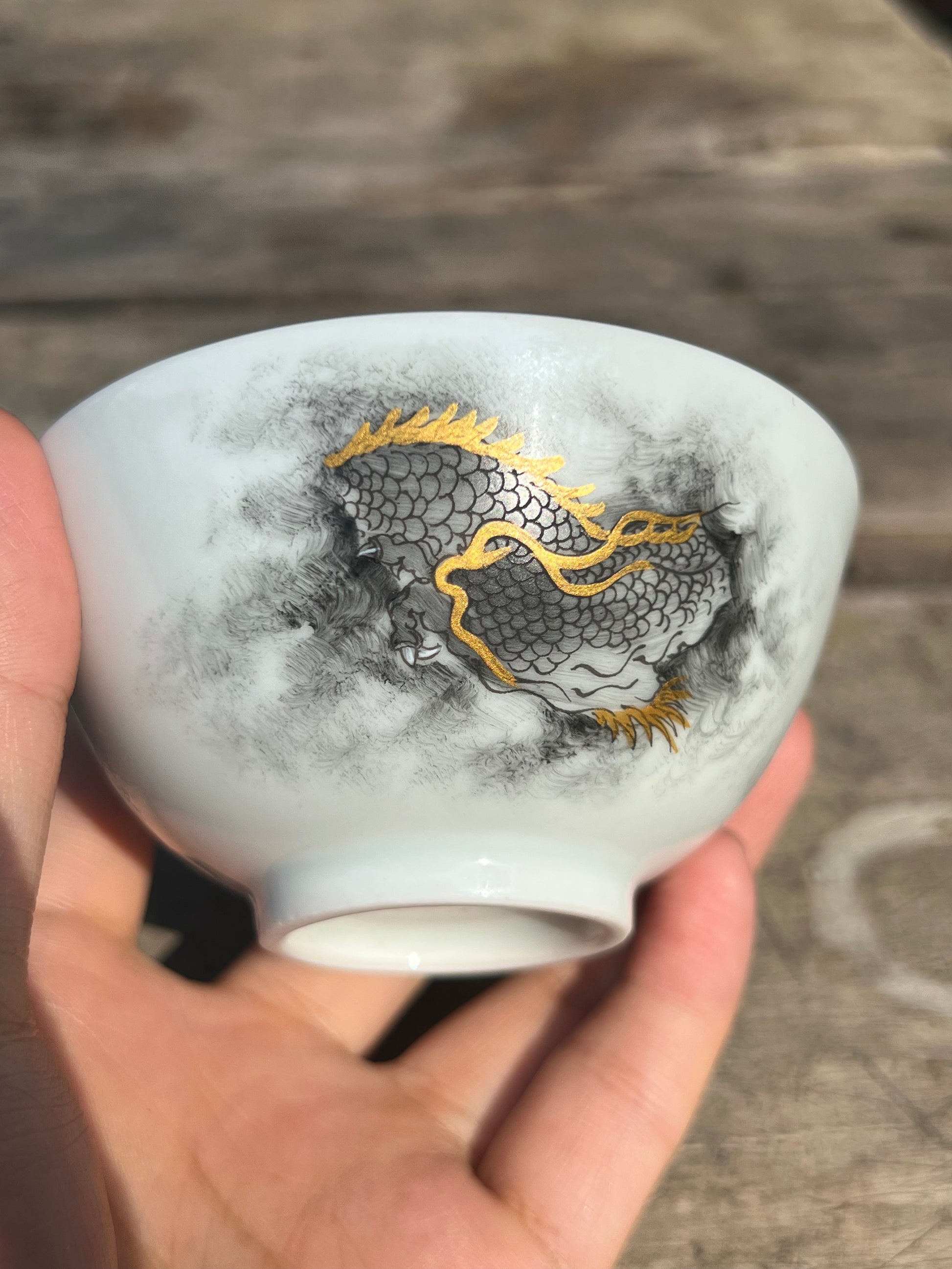 this is a Chinese Jingdezhen ceramic dragon teacup