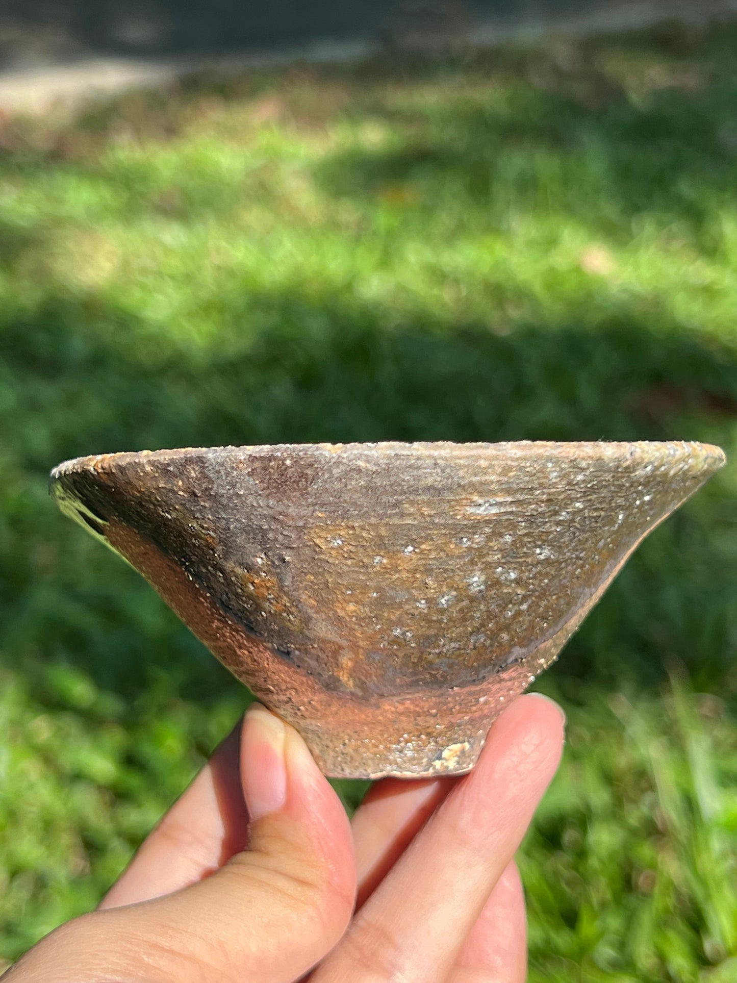 This is a woodfired pottery teacup