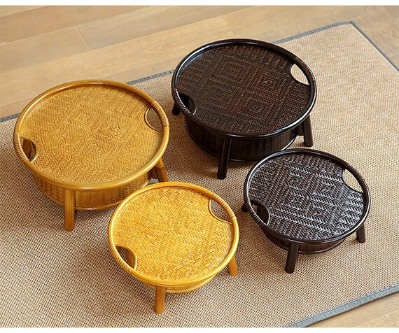 This is a bamboo weaving storage tea table.this is a black tea table 