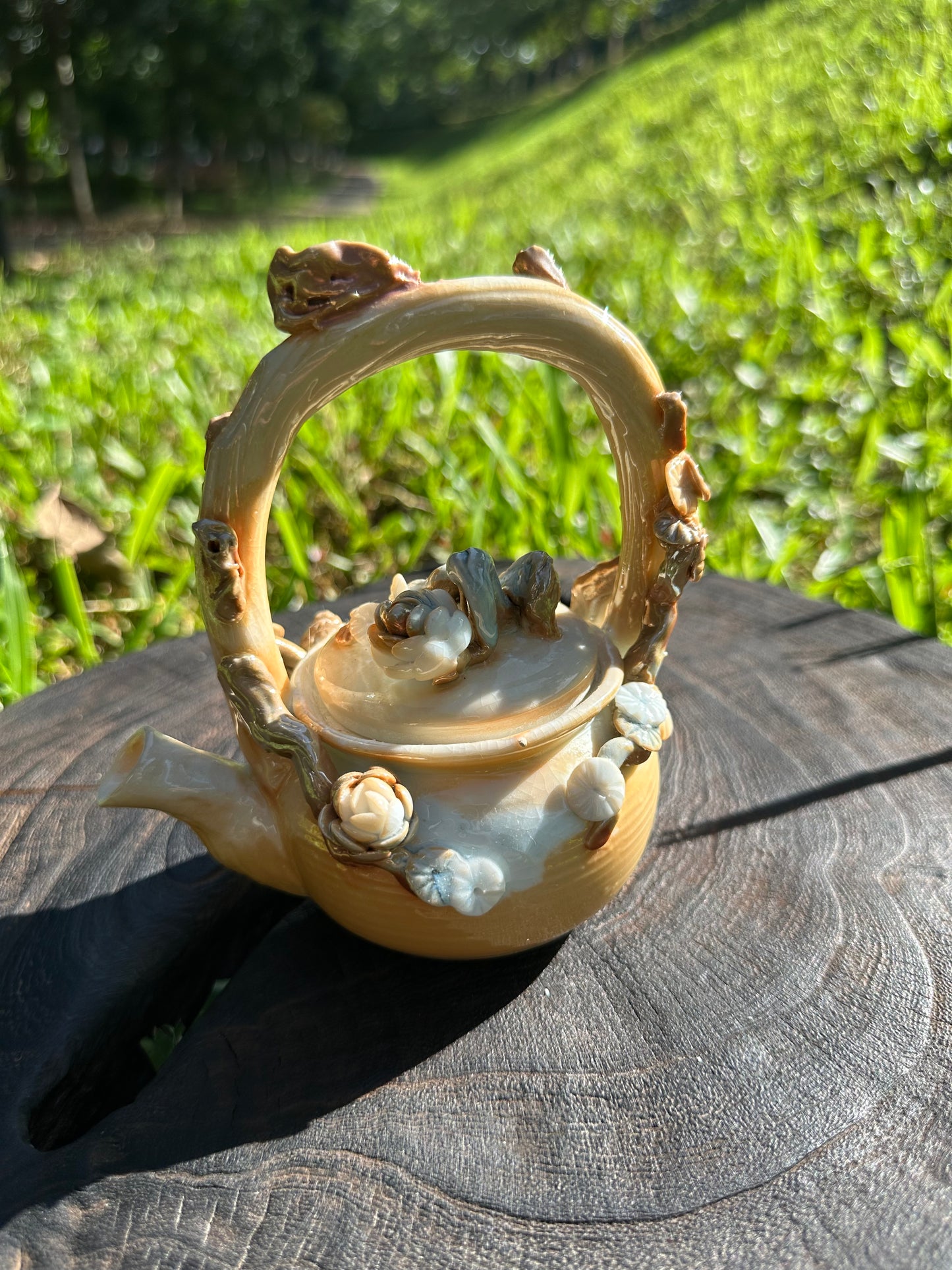 this is a woodfired pottery teapot