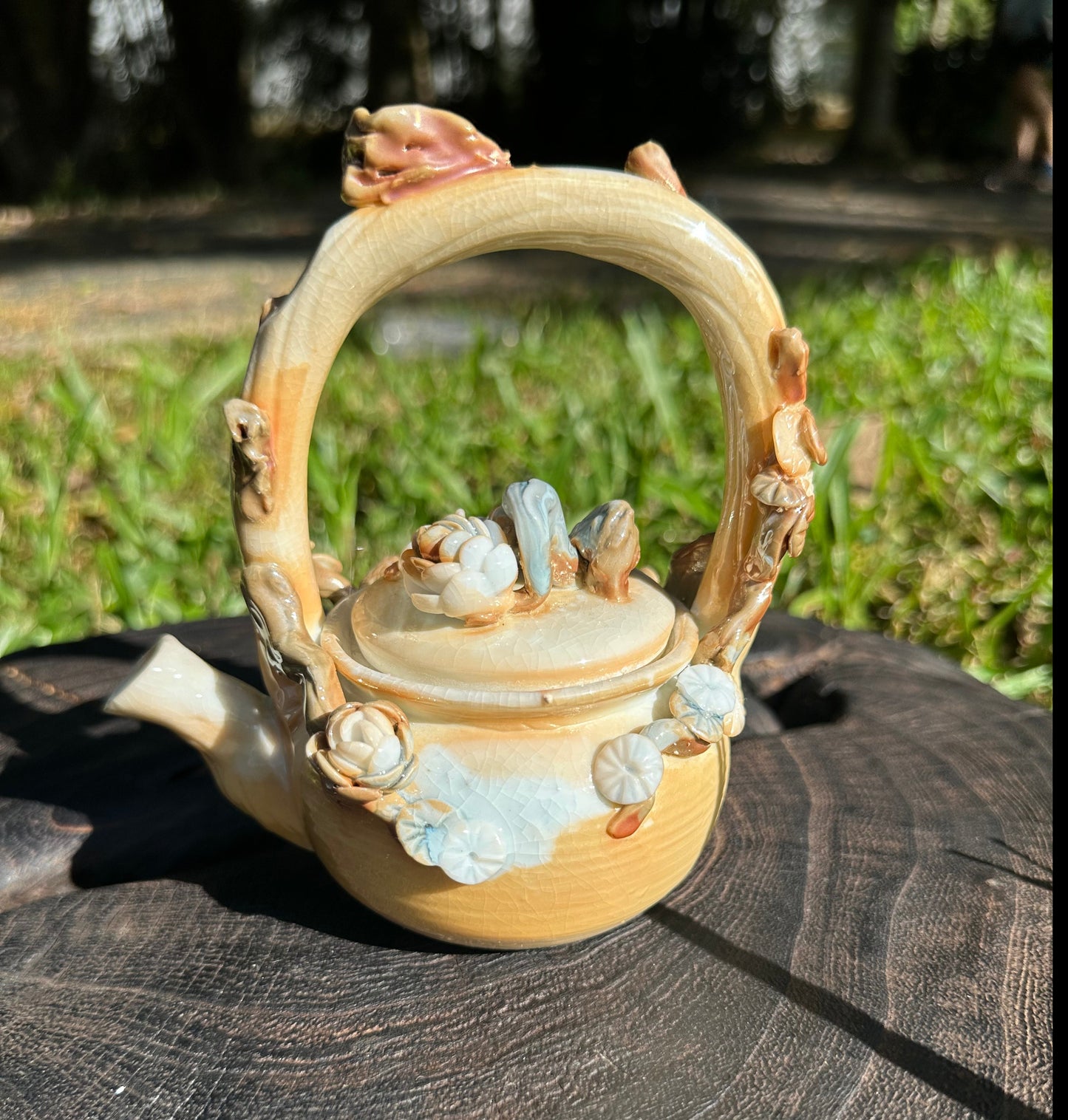 this is a woodfired pottery teapot